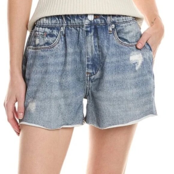 Blank NYC Pants - Blank NYC Faux Denim Pull On Sweat Shorts Size S